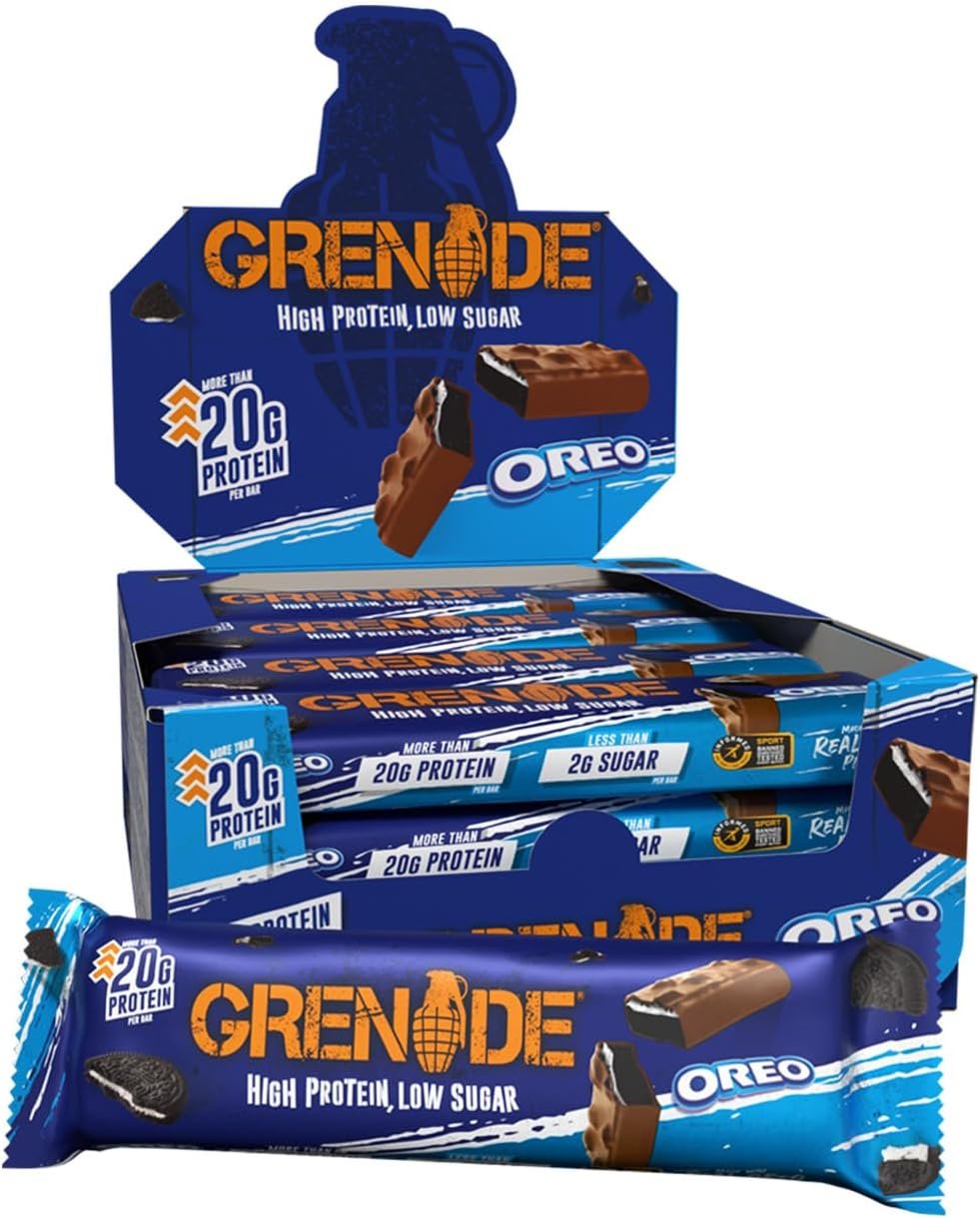 Grenade OREO Protein Bar - High Protein, Low Sugar, 12 x 60 g(PACK OF 2)